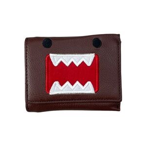 Rare Brown Domo Leather Wallet with Red Graphic